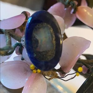 Vintage 925 opal in sodalite ring
